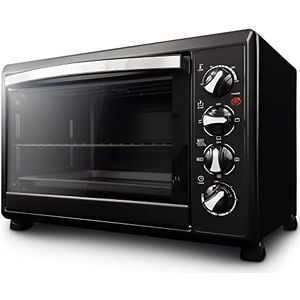 Grunkel - 38 L elektrische multifunctionele tafeloven met 3 verwarmingsfuncties en temperatuurregelaar tot 230 °C - HR-38N RM - Timer tot 60 min - 2000 W - Zwart