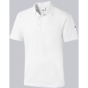 BP 1712-230-21-XL Uniseks poloshirt, 1/2 mouwen, polokraag met knoopsluiting, 70 cm, 195,00 g/m² katoen met stretch, wit, XL