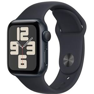 Apple Watch SE (2e generatie, 2023) (GPS 40 mm) Smartwatch - Kast van middernacht aluminium - Middernacht sportbandje M/L. Conditie en slaap bijhouden, ongelukdetectie, hartritme monitoren