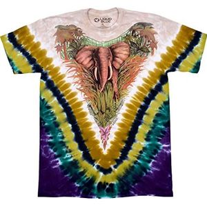 Liquid Blue Heren van de natuur bedreigde olifant T-shirt, batik, XL, batik, XL