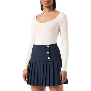 Koton Dames Button Detail Pleated Mini Skirt, marineblauw (703), 38