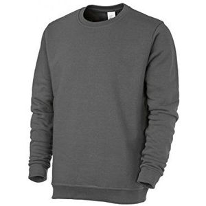 BP 1223-190-53-XL uniseks sweatshirt, lange mouwen, ronde hals, gebreide manchetten aan mouwen en zoom, 320,00 g/m² versterkt katoen, donkergrijs, XL