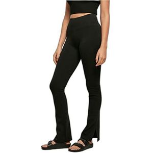 Urban Classics Dameslegging met hoge taille, slit, zwart, S