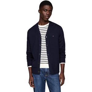Tommy Hilfiger Heren PIMA ORG CTN kasjmier vest MW0MW36518, vest trui, blauw, S, Blauw (Woestijnhemel), S