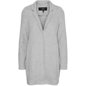 Vero Moda Korte damesjas VMBrushedkatrine lange damesjas met opstaande kraag, lichtgrijs melange/detail: melange, S