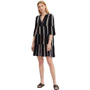 TOM TAILOR Denim Dames tunica jurk 1032029, 29873 - Black Creme Stripe, S