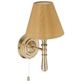 Relaxdays wandlamp binnen - muurlamp met lampenkap - lamp wandmontage - E14 - stof/metaal - messing