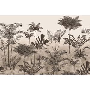 Rasch Behang 556254 - Fotobehang op vlies met palmen in beige, grijs en bruin uit de collectie Lirico - 3,00 m x 4,24 m (LxB)