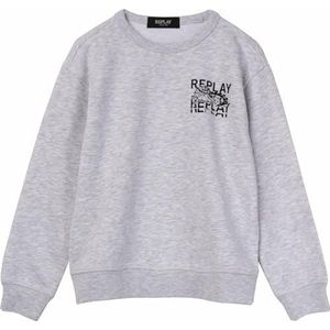 Replay Losse fit sweatshirt voor jongens, M06 Light Melange, 8 Jaar