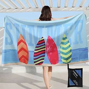 LAIZIHUI Microvezel handdoeken, zandvrije, sneldrogende en lichte stranddeken. Perfect voor het strand, badhanddoek groot, reishanddoek | reizen, strand, sauna, 160 x 80 cm