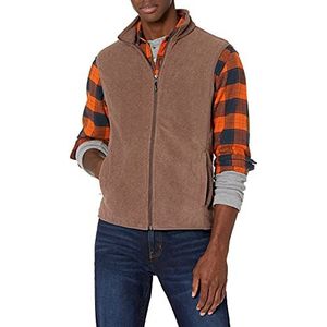 Amazon Essentials Polar fleece vest met volledige rits voor heren (verkrijgbaar in groot en lang), bruin gemêleerd, medium
