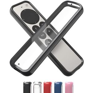 TotalMount Air Rim Case voor Apple TV-afstandsbedieningen - Slanke, hybride zwarte omranding en doorzichtige achterkant externe behuizing met ultieme valbescherming