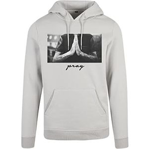 Mister Tee Pray hoodie voor heren, zwart/wit/lichtgrijs., S