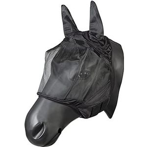 PFIFF, gezichtsmasker, insectenbeschermingsmasker voor paarden, zwart