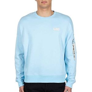 ALPHA INDUSTRIES Heren Sweater Organics OS Organic Sky Blue, Organic Sky Blue, L