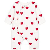 Petit Bateau Lange overall voor baby's en meisjes, Rood, 3 Maanden