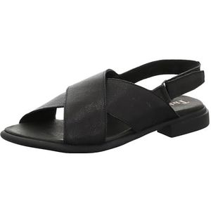 THINK! Dames KAMAA_3-000739 chroomvrij gelooide duurzame riempjes sandalen, 000 zwart, 40 EU, 0000 zwart., 40 EU