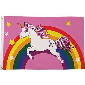 AZ FLAG Vlag eenhoorn regenboog 150 x 90 cm – vlag Unicorn Gay LGBT 90 x 150 cm – vlaggen