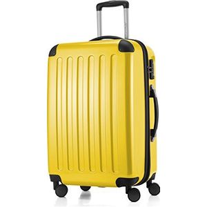HAUPTSTADTKOFFER - Alex - harde koffer met 4 dubbele wielen, trolleykoffer, uitbreidbare reiskoffer, TSA, 65 cm, 74 liter, geel
