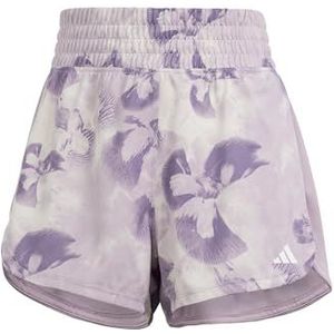 adidas Dames Pacer Essentials AOP Flower Tie-Dye Knit Shorts, Preloved Fig, S