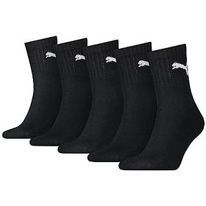 PUMA - Unisex Short Crew Socks - Zwart - 5 Stuks