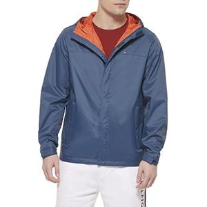 Tommy Hilfiger Lichtgewicht ademende waterdichte jas met capuchon voor heren, Berg Blauw, XL