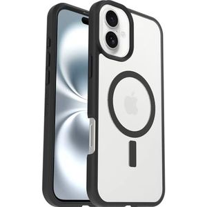 OtterBox Sleek Series MagSafe Hoes voor iPhone 16 Plus, schokbestendig, valbestendig, ultradun, beschermende, getest volgens militaire standaard, Transparent/Zwart, Zonder Verpakking
