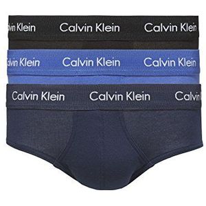 Calvin Klein Hip Brief 3pk 0000u2661g heren Heupbroek,meerkleurig (zwart/blueshadow/kobaltwater Dtm Wb),L