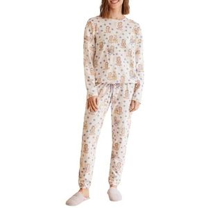 Women'Secret Lange pyjama voor dames, multilizer, Spring Break, Ivoor, L