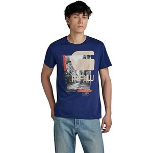 G-STAR RAW City Graphic T-shirt voor heren, blauw (allpen Blue D24696-336-1822), S