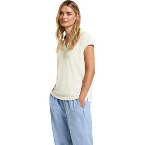 Street One - Gebreide Polo - Off-white - Dames - Maat 44