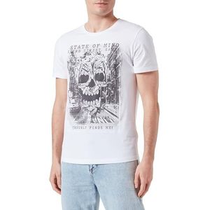 KEYLARGO Heren T-shirts MT Walk This Way Round, wit (1000), M