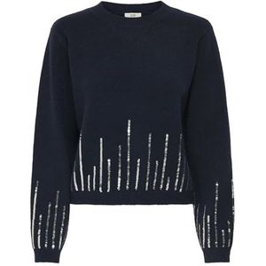 Jacqueline de Yong - Jdymadison Life On Sequin Pull - Trui - Total Eclipse/w Silver Sequins