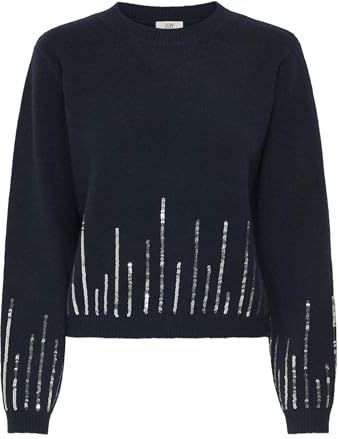 Jacqueline de Yong - Jdymadison Life On Sequin Pull - Trui - Total Eclipse/w Silver Sequins