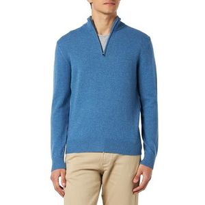 Hackett London Heren Lamswol Hz No Lg/Ebp Pullover Sweater, Blauw (Steel Blue), S