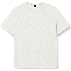 BOSS Heren Tee Curved Regular Fit T-shirt van biologisch katoen met logo, Licht/pastel grijs, XXL