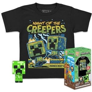 Funko Pocket POP! & Tee: Minecraft - Blue Creeper - Extra Large - (XL) - T-Shirt - Kleding met Vinyl Minifiguur Verzamelbaar - Cadeau-idee - Speelgoed en korte mouw Top voor Unisex kids
