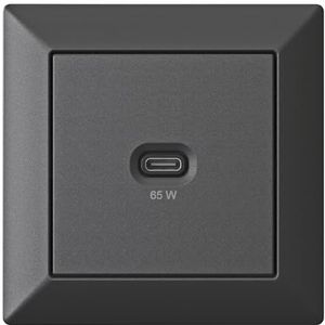 Inbouw USB-laadstation - Mat Zwart - USB-C 65 Watt Lader