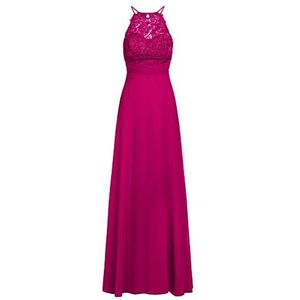 ApartFashion Dames APART avondjurk van chiffon en kant, speciale gelegenheidsjurk, fuchsia, regular