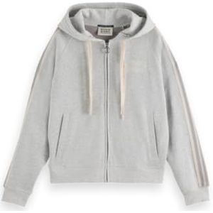 Scotch & Soda - U051 - Hoodie - Lichtgrijs Melange - Met Rits