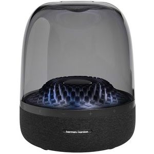 Harman Kardon Aura, draagbare Bluetooth luidspreker met 360 graden audio en omgevingslicht, in het zwart