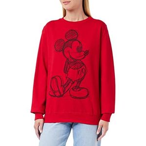 Disney Mickey Mouse Sketch Sweatshirt voor dames, Rood, 12/L