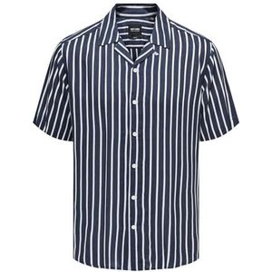 Onswayne Life SS Mix Stripe Viscose Shirt, jurk, blauwtinten, XS