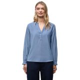 Street One Corduroy blouse met ruches Overcast Blauw 36