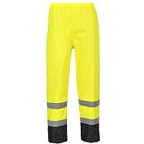 Portwest H444 Hi-Vis Klassieke Tweekleuren Regenbroek, Geel/Zwart, Grootte S