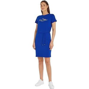 Tommy Hilfiger Dames 1985 REG C-NK korte jurk SS T-shirt, ultrablauw, S, Ultra Blauw, S