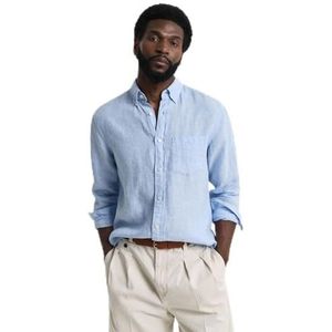 REG LINEN SHIRT, capri blue, S