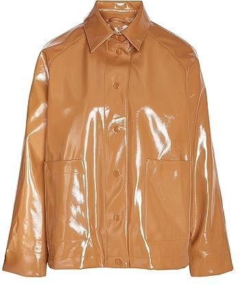 Noisy May - NMSKY L/S Short Vinyl Coat - Regenjas - Zwart - Rubber