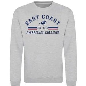 AMERICAN COLLEGE USA Sweatshirt met print, warme kleding, uniseks, kinderen, jongens en meisjes, casual, model ACSCRW2 MELL Grey 10 jaar, Grijs, 10 ans