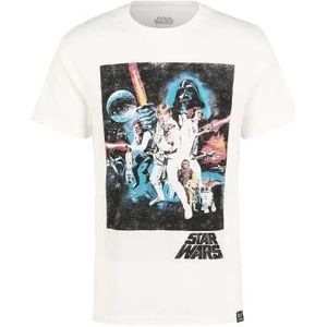 Recovered Star Wars Movie T-Shirt - Originele Poster - Wit - Officieel gelicentieerd - Vintage stijl, handgedrukt, ethisch verkregen, Meerkleurig, S
